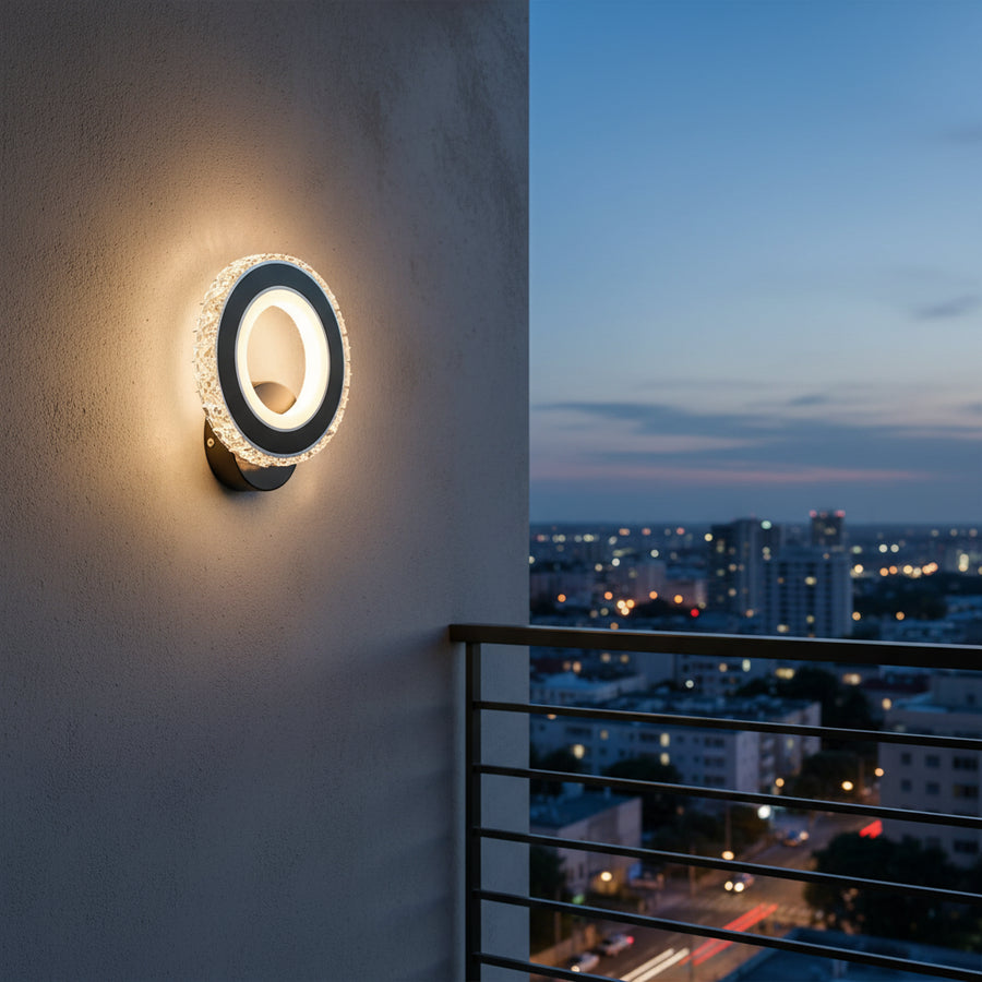 Lampada da parete a LED NOVA Rotonda, 16W, Nero e acciaio inossidabile, Luce calda/fredda/neutra Lampade da parete per interni Titolo predefinito Alessandro Design