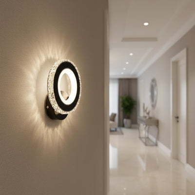 Aplica LED NOVA Rotonda, 16W, Negru & Inox, lumina Calda/Rece/Neutra