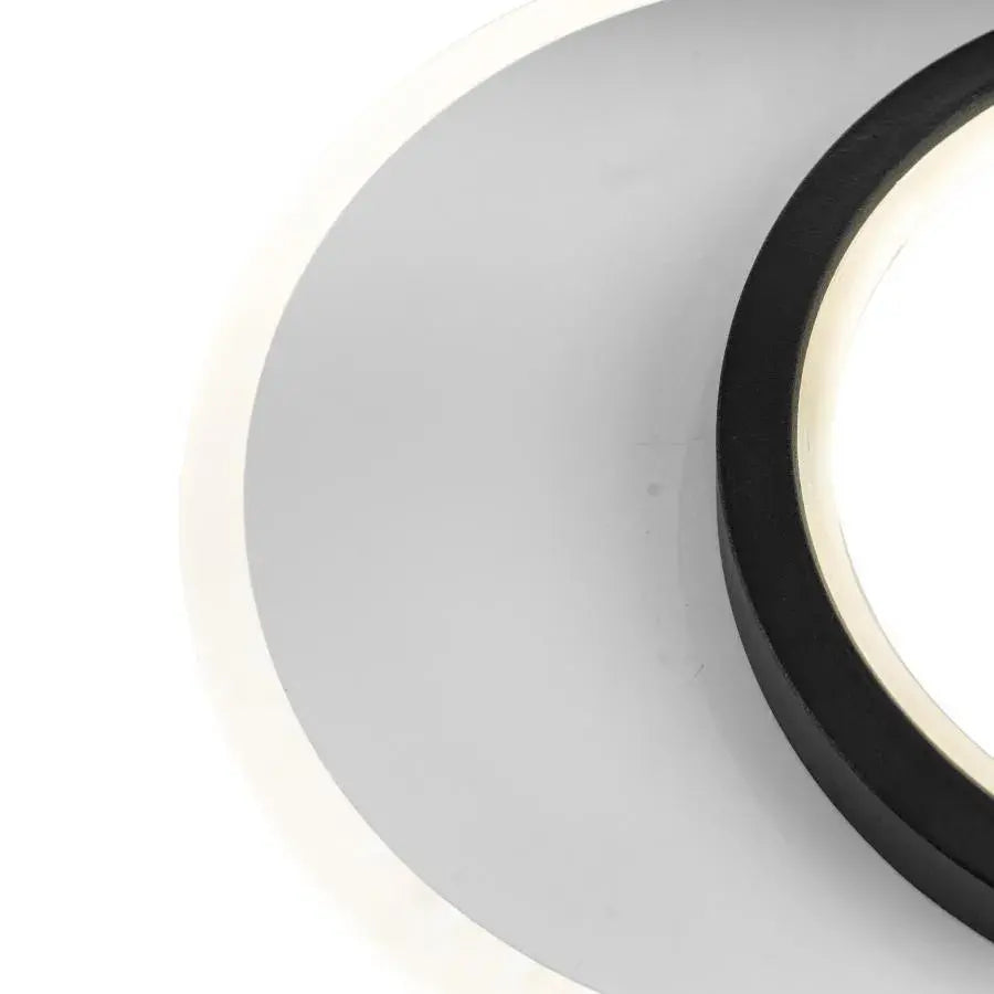 SMALON Lampada da parete a LED 26W, 2 Cerchi, Luce Fredda/Calda/Neutra, Lampadario LED Bianco Nero Titolo predefinito Alessandro Design