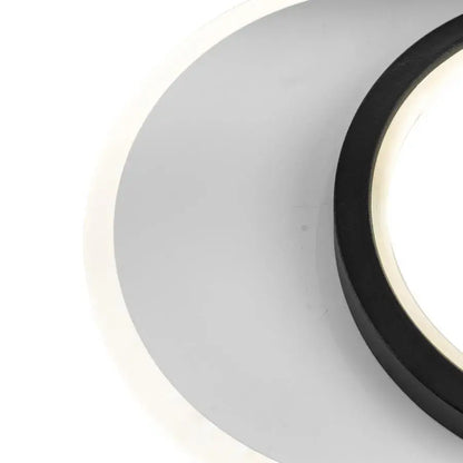 SMALON Lampada da parete a LED 26W, 2 Cerchi, Luce Fredda/Calda/Neutra, Lampadario LED Bianco Nero Titolo predefinito Alessandro Design