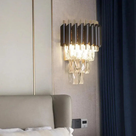 Lampadario di cristallo VERSAILLES Piccolo, 2xE14, Lampade da parete per interni nere Titolo predefinito Alessandro Design