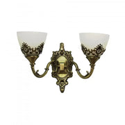 Lampada da parete rustica COTTAGE, 2xE27, Bronzo con bianco, metallo e vetro Lampade da parete per interni Titolo predefinito Alessandro Design