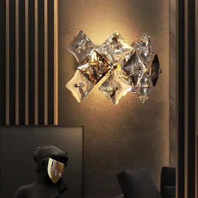 Lampada Yasmina 2xE14, Metallo e Cristallo, Cromo