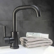 Rubinetto per lavabo con bocca girevole, nero, acciaio inossidabile SUS304, LY008C Rubinetti per bagno Titolo predefinito Alessandro Design