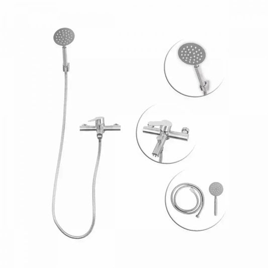 Rubinetto da bagno con soffione doccia, acciaio inossidabile SUS304, satinato, rubinetti e colonne doccia LY010 Titolo predefinito Alessandro Design
