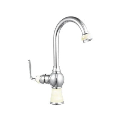 Rubinetto da cucina, ottone sanitario, cromo con imitazione giada, WZY/308