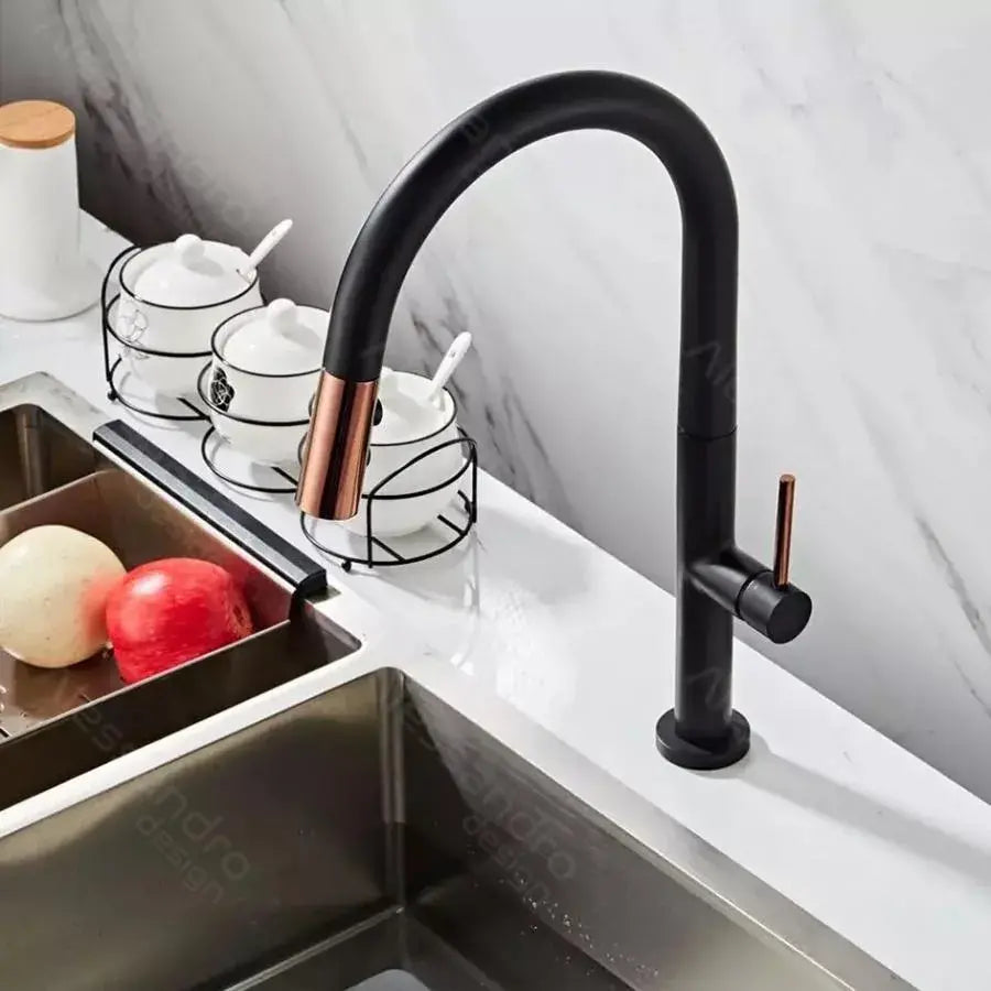 Rubinetto da cucina, Ottone sanitario, Nero, CF1035/B Rubinetti da cucina Titolo predefinito Alessandro Design