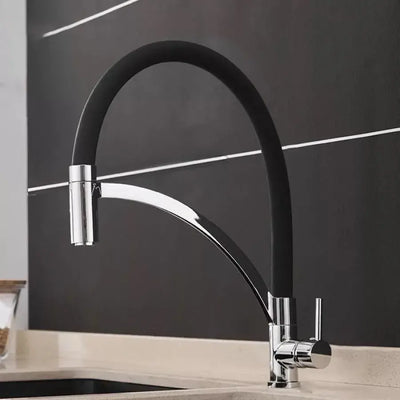 Rubinetto da cucina, ottone sanitario, nero, WZX/2018