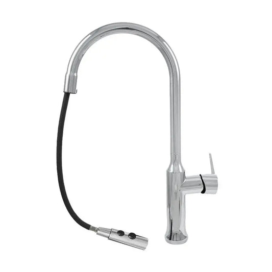 Rubinetto Cucina con Doccia Estraibile Ottone Sanitario Argento CF/1035/C Rubinetti Cucina Default Title Alessandro Design