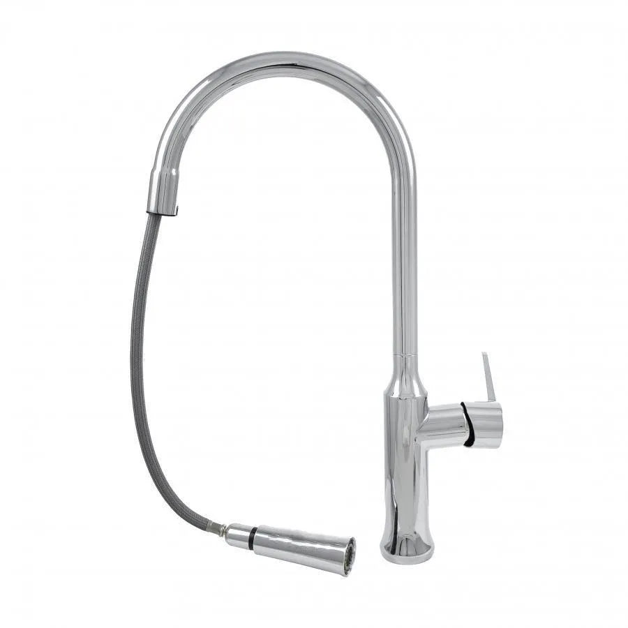 Rubinetto Cucina con Doccia Estraibile Ottone Sanitario Argento CF/1035/C1 Rubinetti Cucina Titolo predefinito Alessandro Design