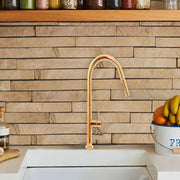 Rubinetto Cucina Con Doccia Estraibile, Ottone Sanitario, Oro, CF2043 Rubinetti Cucina Titolo predefinito Alessandro Design