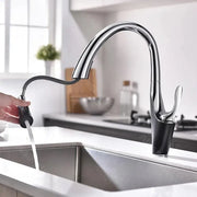 Rubinetto Cucina Con Doccia Estraibile, Ottone Sanitario, Cromo, W058 Rubinetti Cucina Titolo predefinito Alessandro Design