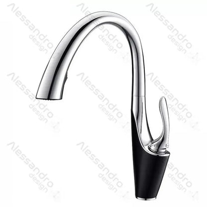 Rubinetto Cucina Con Doccia Estraibile, Ottone Sanitario, Cromo, W058 Rubinetti Cucina Titolo predefinito Alessandro Design