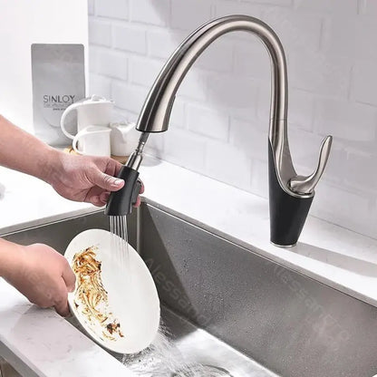 Rubinetto Cucina Con Doccia Estraibile, Ottone Sanitario, Cromo, W058 Rubinetti Cucina Titolo predefinito Alessandro Design