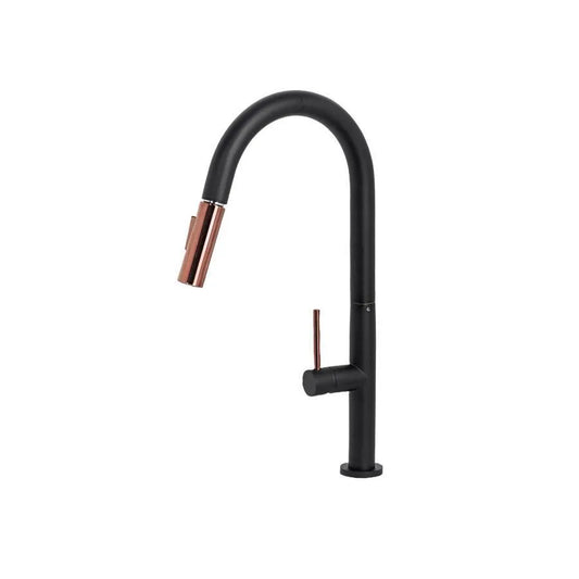 Rubinetto Cucina con Doccia Estraibile, Ottone Sanitario, Nero, CF2042 Rubinetti Cucina Titolo predefinito Alessandro Design
