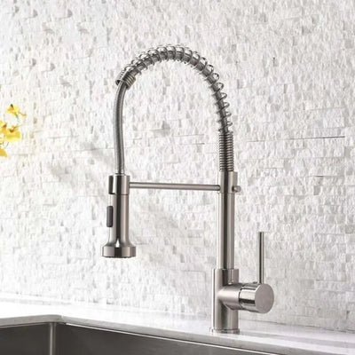 Rubinetto Cucina con Doccia Estraibile, Acciaio Inox e Ottone Cromato, YD/101