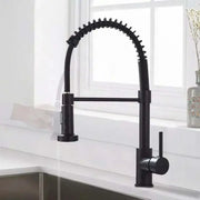 Rubinetto Cucina con Doccia Estraibile, Acciaio Inox e Ottone Nero, YD/102 Rubinetti Cucina Titolo predefinito Alessandro Design
