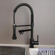 Rubinetto Cucina con Doccia Estraibile, Acciaio Inox e Ottone Nero, YD/201 Rubinetti Cucina Titolo predefinito Alessandro Design