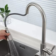 Rubinetto Cucina con Doccia Estraibile, Acciaio Inossidabile SUS304, Satinato, CF018 Rubinetti Cucina Titolo predefinito Alessandro Design