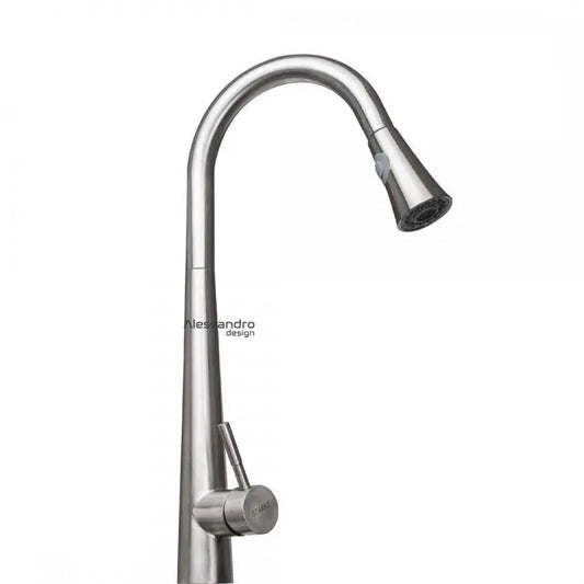 Rubinetto Cucina con Doccia Estraibile, Acciaio Inossidabile SUS304, Satinato, CF021 Rubinetti Cucina Titolo predefinito Alessandro Design
