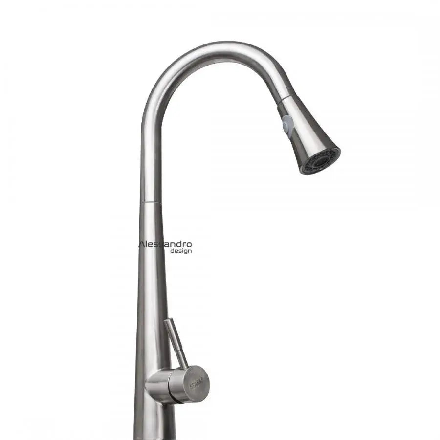 Rubinetto Cucina con Doccia Estraibile, Acciaio Inossidabile SUS304, Satinato, CF021 Rubinetti Cucina Titolo predefinito Alessandro Design
