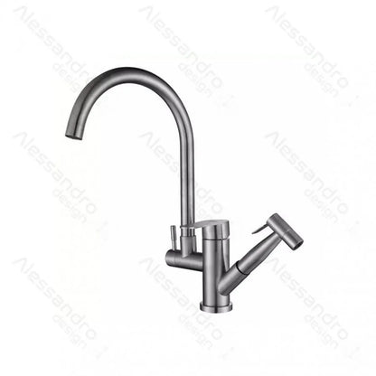 Baterie Bucatarie cu Dus Extractibil, Inox SUS304, Satinat, CF034 Baterii de Bucatarie Default Title Alessandro Design