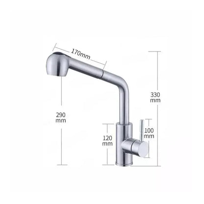 Rubinetto cucina con doccetta estraibile Starke CF019, monocomando, acciaio inox, cartuccia ceramica, finitura satinata Rubinetti Cucina Default Title Alessandro Design