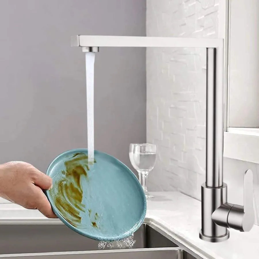 Rubinetto da cucina in acciaio inossidabile Rubinetti da cucina in argento Titolo predefinito Alessandro Design