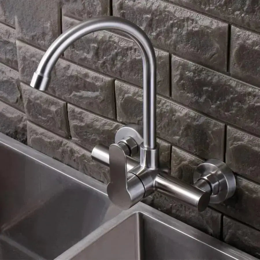 Rubinetto da cucina, acciaio inossidabile SUS304, satinato, rubinetti da bagno CF015 Titolo predefinito Alessandro Design