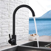Baterie Bucatarie Monocomanda Pipa Pivotanta Cartus Ceramic Inox Negru Satin Racorduri Kit Fixare Incluse HS001 Baterii de Bucatarie Default Title Alessandro Design