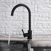 Baterie Bucatarie Monocomanda Pipa Pivotanta Cartus Ceramic Inox Negru Satin Racorduri Kit Fixare Incluse HS001 Baterii de Bucatarie Default Title Alessandro Design