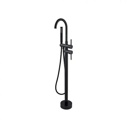 Rubinetto da Terra con Cornice Tonda, Ottone Sanitario, Nero, CF2033 Rubinetti e Colonne Doccia Titolo predefinito Alessandro Design