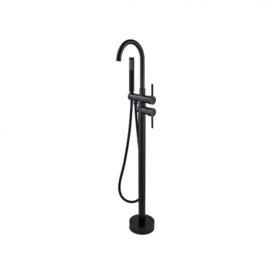 Rubinetto da Terra con Cornice Tonda, Ottone Sanitario, Nero, CF2033 Rubinetti e Colonne Doccia Titolo predefinito Alessandro Design