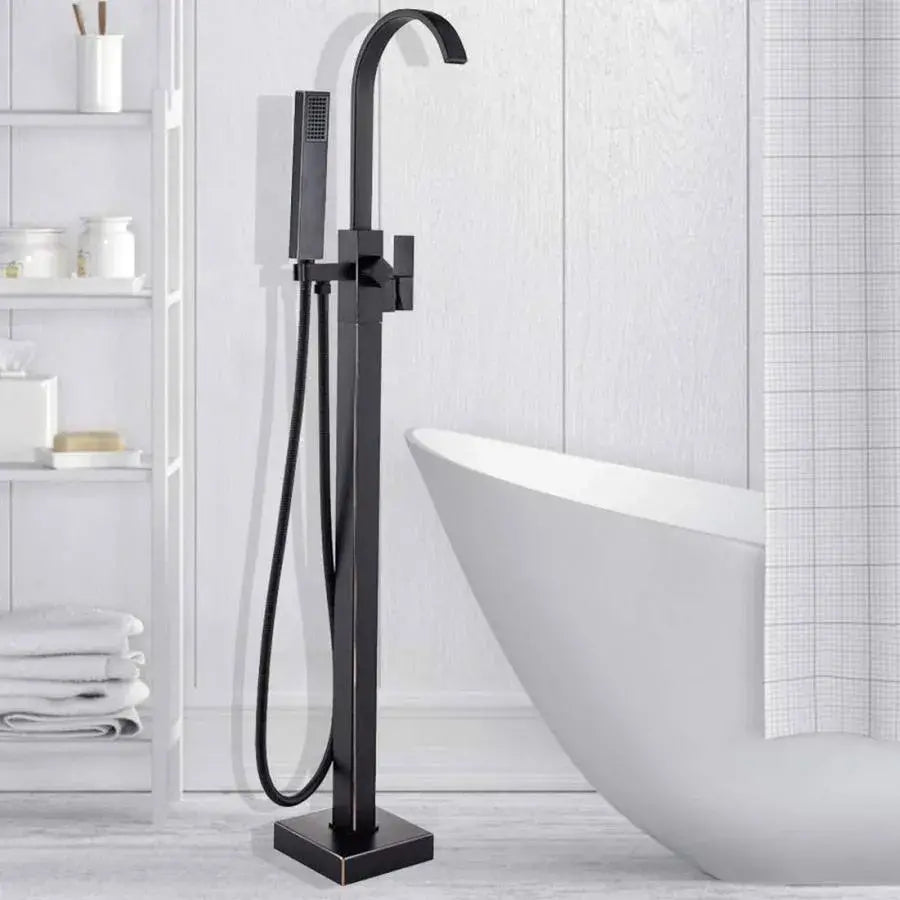 Rubinetto da pavimento con cornice quadrata, ottone sanitario, nero, CF2036 Rubinetti e colonne doccia Titolo predefinito Alessandro Design