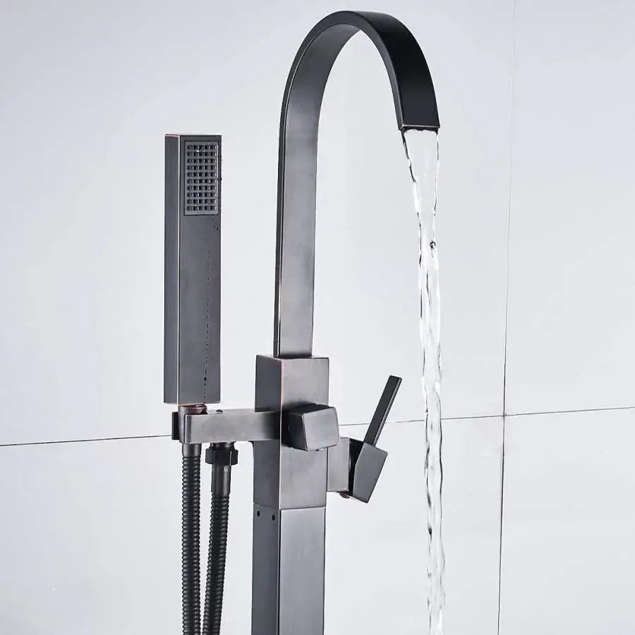 Rubinetto da pavimento con cornice quadrata, ottone sanitario, nero, CF2036 Rubinetti e colonne doccia Titolo predefinito Alessandro Design