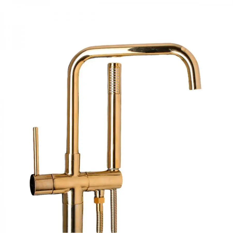 Rubinetto da Terra con Tubo e Flessibile, Ottone Sanitario, Oro, CF2041 Rubinetti e Colonne Doccia Titolo predefinito Alessandro Design
