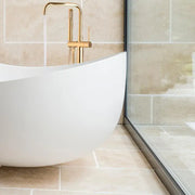 Rubinetto da Terra con Tubo e Flessibile, Ottone Sanitario, Oro, CF2041 Rubinetti e Colonne Doccia Titolo predefinito Alessandro Design