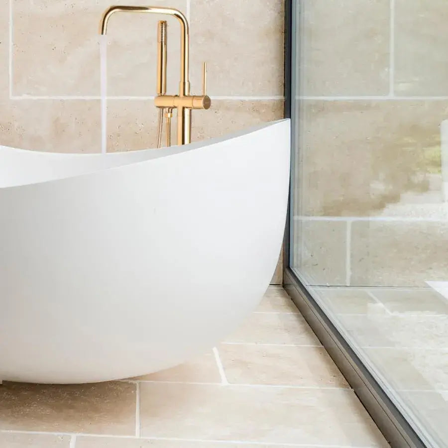Rubinetto da Terra con Tubo e Flessibile, Ottone Sanitario, Oro, CF2041 Rubinetti e Colonne Doccia Titolo predefinito Alessandro Design