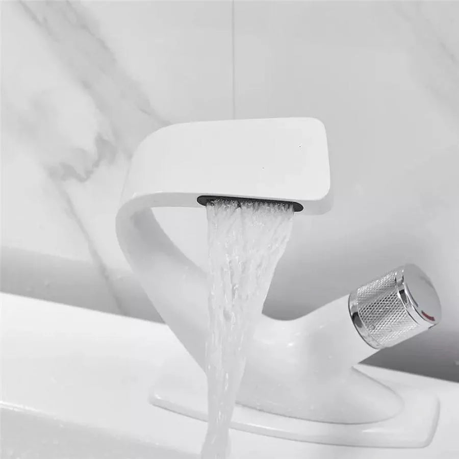 Rubinetto per lavabo, Ottone sanitario, Bianco, OD/2058 Rubinetti per bagno Titolo predefinito Alessandro Design