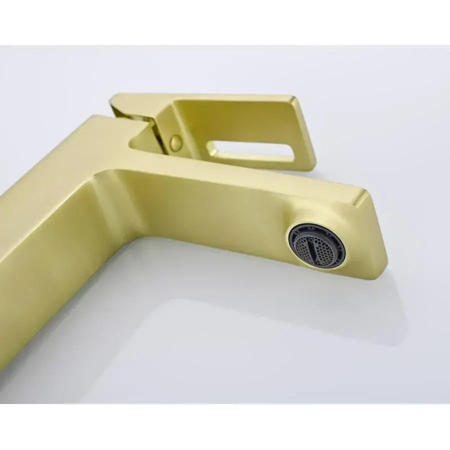 Rubinetto Monocomando Lavabo Cartuccia Ceramica Sanitari Ottone Satinato Dorato Attacchi e Kit Fissaggio Inclusi 9807D Rubinetti Bagno Titolo predefinito Alessandro Design