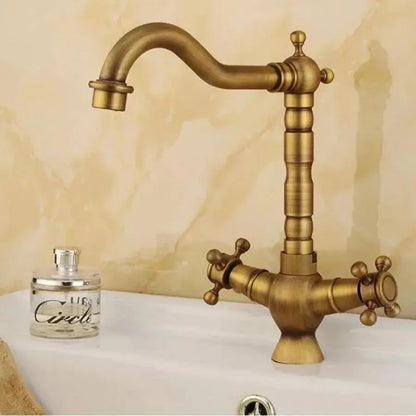 Rubinetto per lavabo, Ottone sanitario, Oro antico, Rubinetti per bagno OD01/D Titolo predefinito Alessandro Design