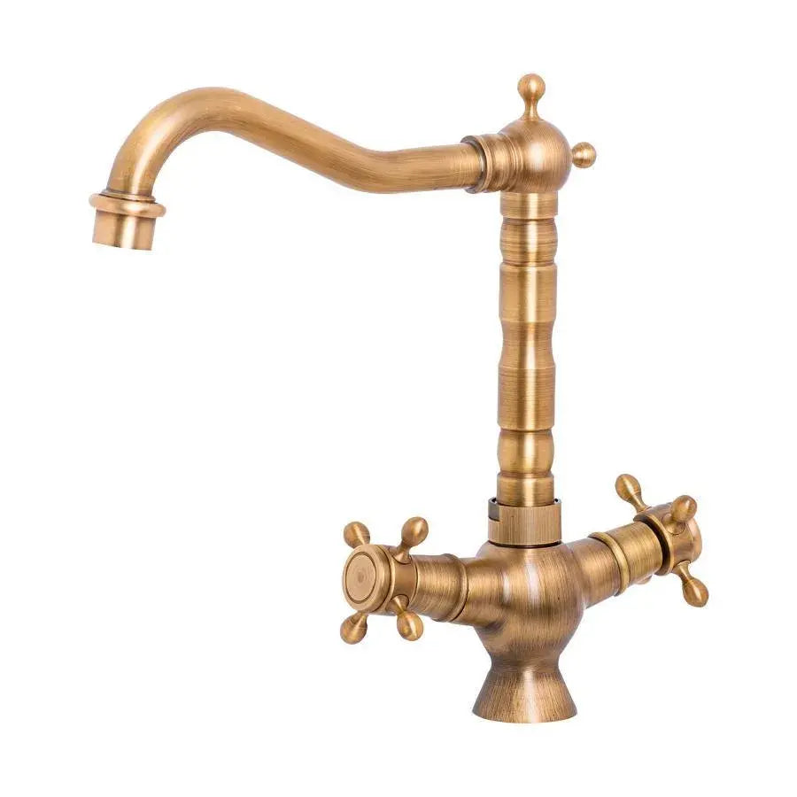 Rubinetto per lavabo, Ottone sanitario, Oro antico, Rubinetti per bagno OD01/D Titolo predefinito Alessandro Design