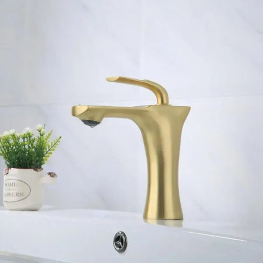 Rubinetto per lavabo, Ottone sanitario, Oro, OD/2066 Rubinetti per bagno Titolo predefinito Alessandro Design