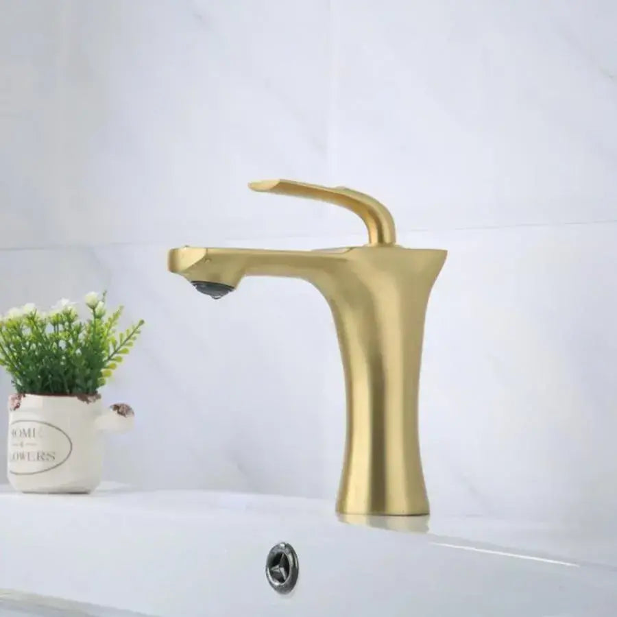 Rubinetto per lavabo, Ottone sanitario, Oro, OD/2066 Rubinetti per bagno Titolo predefinito Alessandro Design