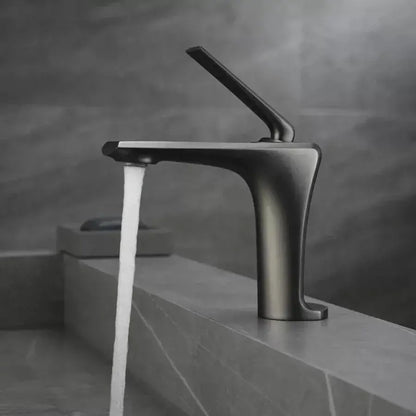 Rubinetto lavabo, ottone sanitario, grigio satinato, 10007N Rubinetti bagno Titolo predefinito Alessandro Design