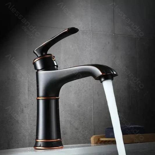 Rubinetto per lavabo, Metallo, Nero, OD01/B Rubinetti per bagno Titolo predefinito Alessandro Design