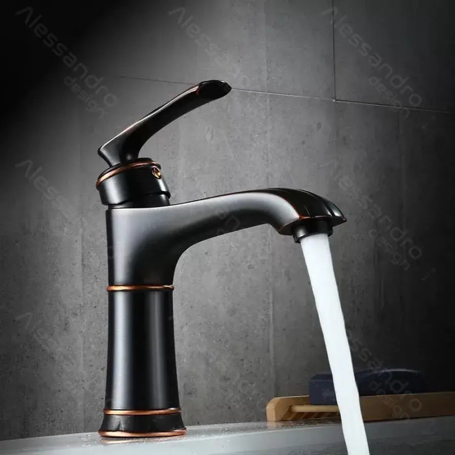 Rubinetto per lavabo, Metallo, Nero, OD01/B Rubinetti per bagno Titolo predefinito Alessandro Design