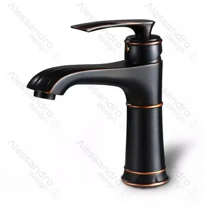 Rubinetto per lavabo, Metallo, Nero, OD01/B Rubinetti per bagno Titolo predefinito Alessandro Design