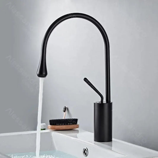 Rubinetto per lavabo, Ottone sanitario, Nero, WZY/327/B Rubinetti per bagno Titolo predefinito Alessandro Design