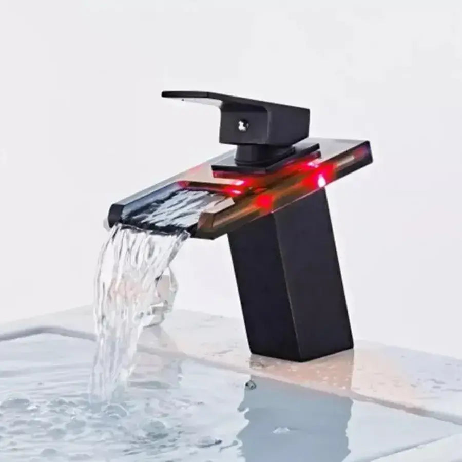 Rubinetto per lavabo, lega e vetro, nero, OD3007 Rubinetti per il bagno Titolo predefinito Alessandro Design